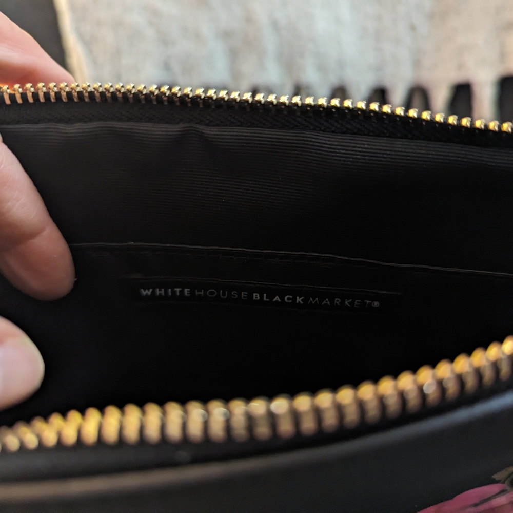 White House Black Market Wristlet/Clutch, Black and Pink - Picture 4 of 9